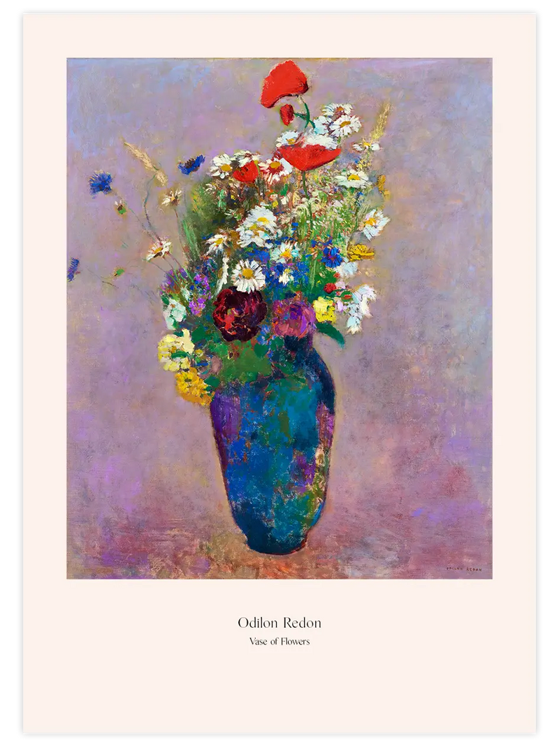 Odilon Redon Çiçek Vazosu - Art Print Ünlü Ressamlar Poster
