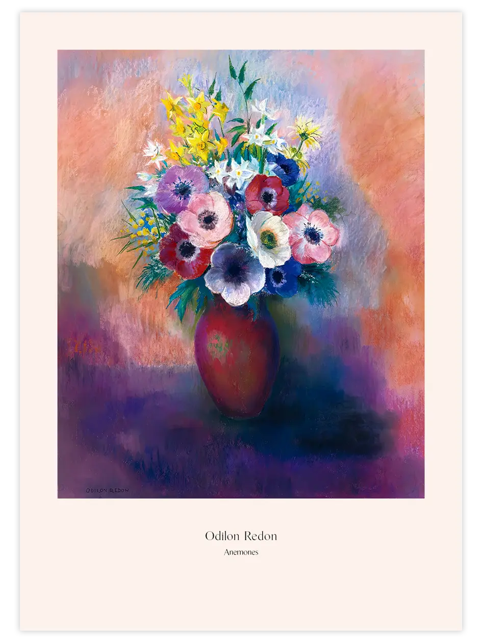 Odilon Redon Anemones - Art Print Ünlü Ressamlar Poster