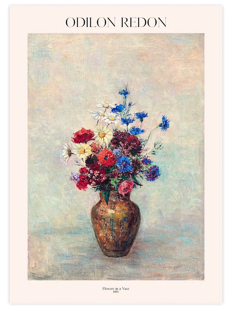 Odilon Redon Flowers In A Vase - Art Print Ünlü Ressamlar Poster