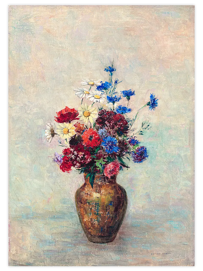 Odilon Redon Flowers In A Vase - Art Print Ünlü Ressamlar Poster