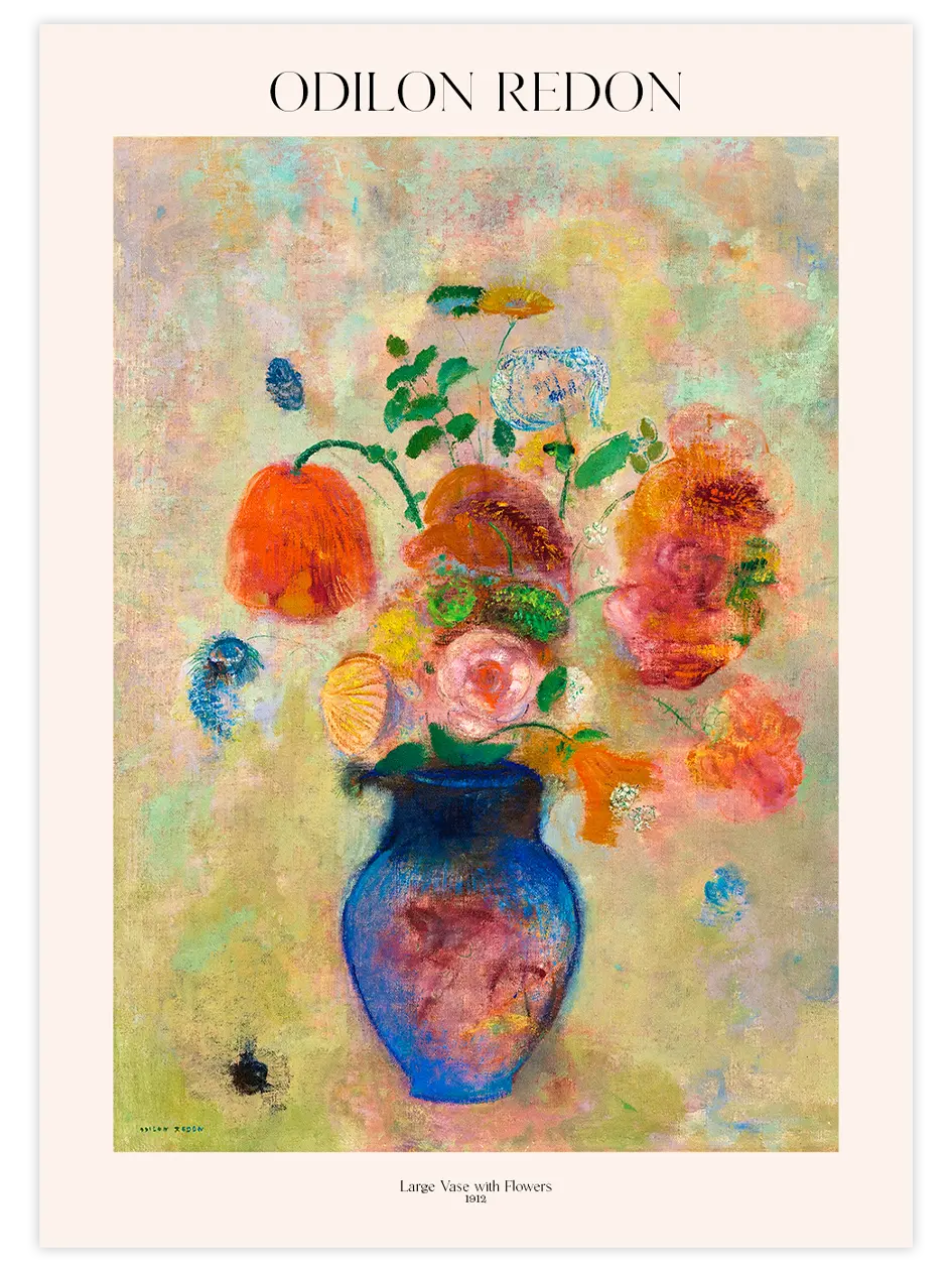 Odilon Redon Large Vase With Flowers - Art Print Ünlü Ressamlar Poster