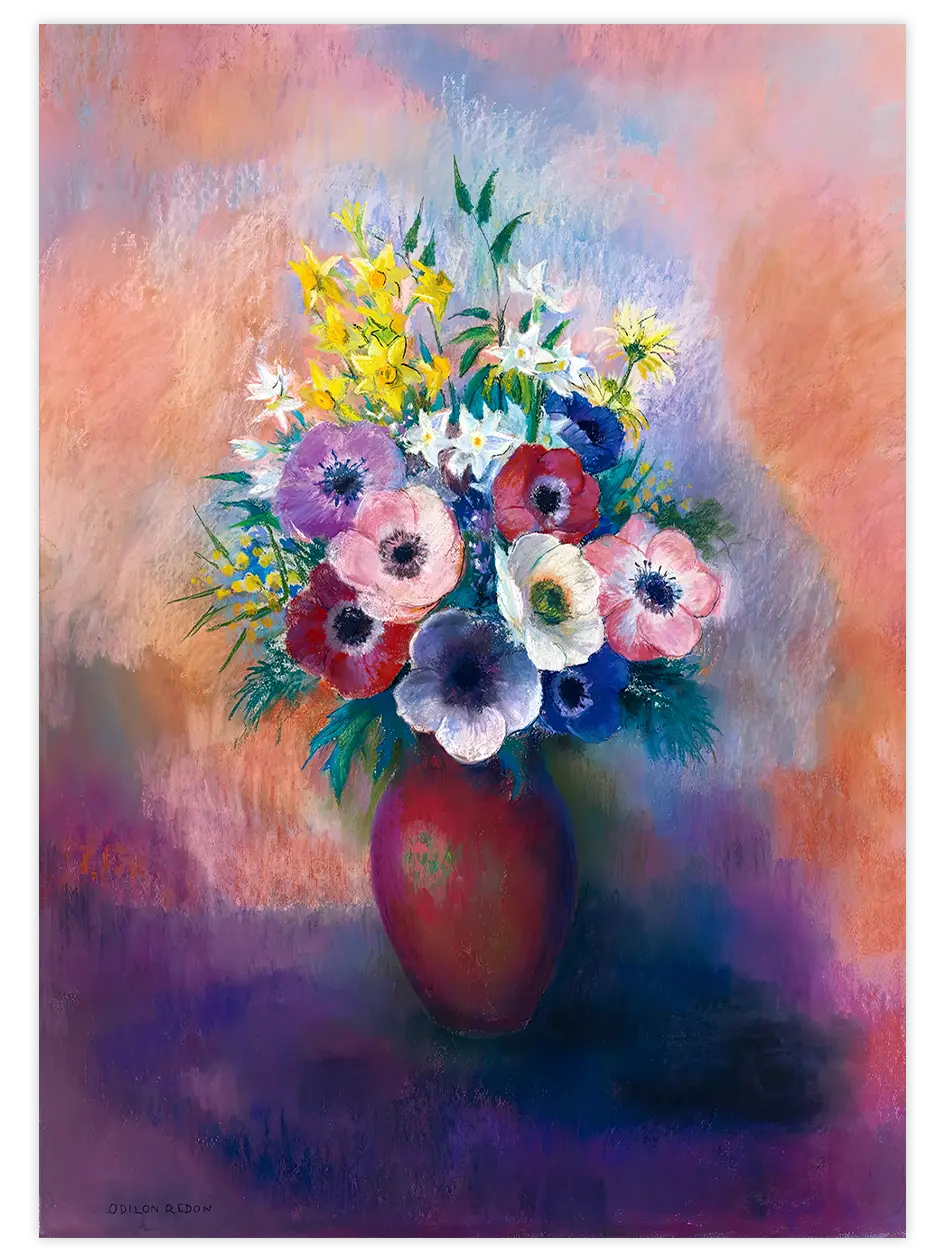 Odilon Redon Anemon Çiçekleri - Art Print Ünlü Ressamlar Poster