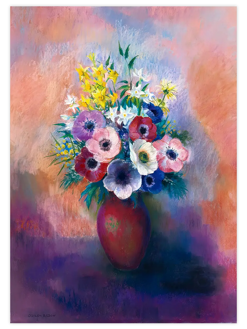 Odilon Redon Anemon Çiçekleri - Art Print Ünlü Ressamlar Poster