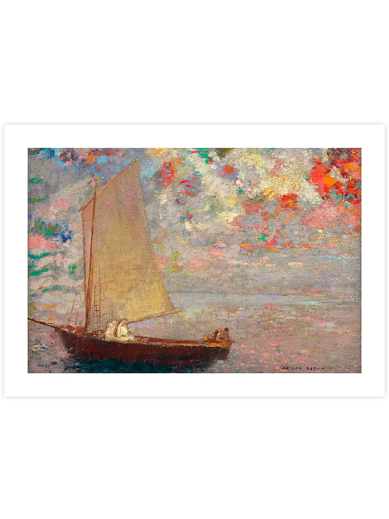 Odilon Redon La Barque aux Deux Femmes Blanches - Art Print Ünlü Ressamlar Poster
