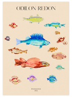 Odilon Redon Poissons - Art Print