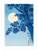 Ohara Koson Blossoming Cherry On A Moonlit Night - Art Print