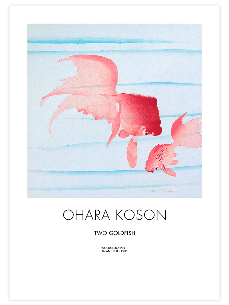 Ohara Koson Two Goldfish - Art Print Ünlü Ressamlar Poster