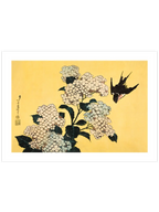 Hokusai Hydrangea And Swallow N2 - Art Print
