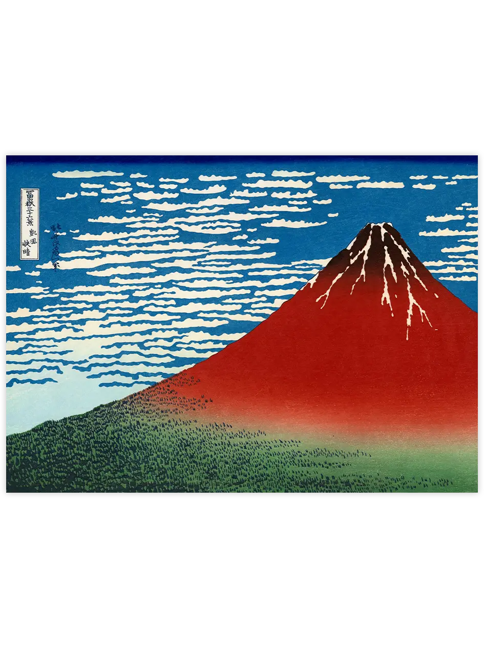 Hokusai Red Fuji - Art Print Ürün ana görseli