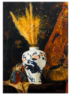 Osman Hamdi Bey Beyaz Vazoda Çiçekler - Art Print