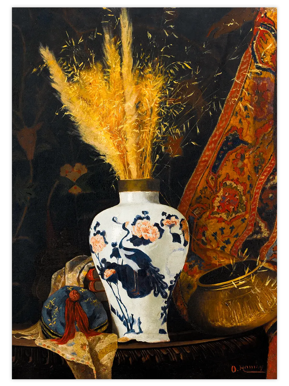 Osman Hamdi Bey Beyaz Vazoda Çiçekler - Art Print