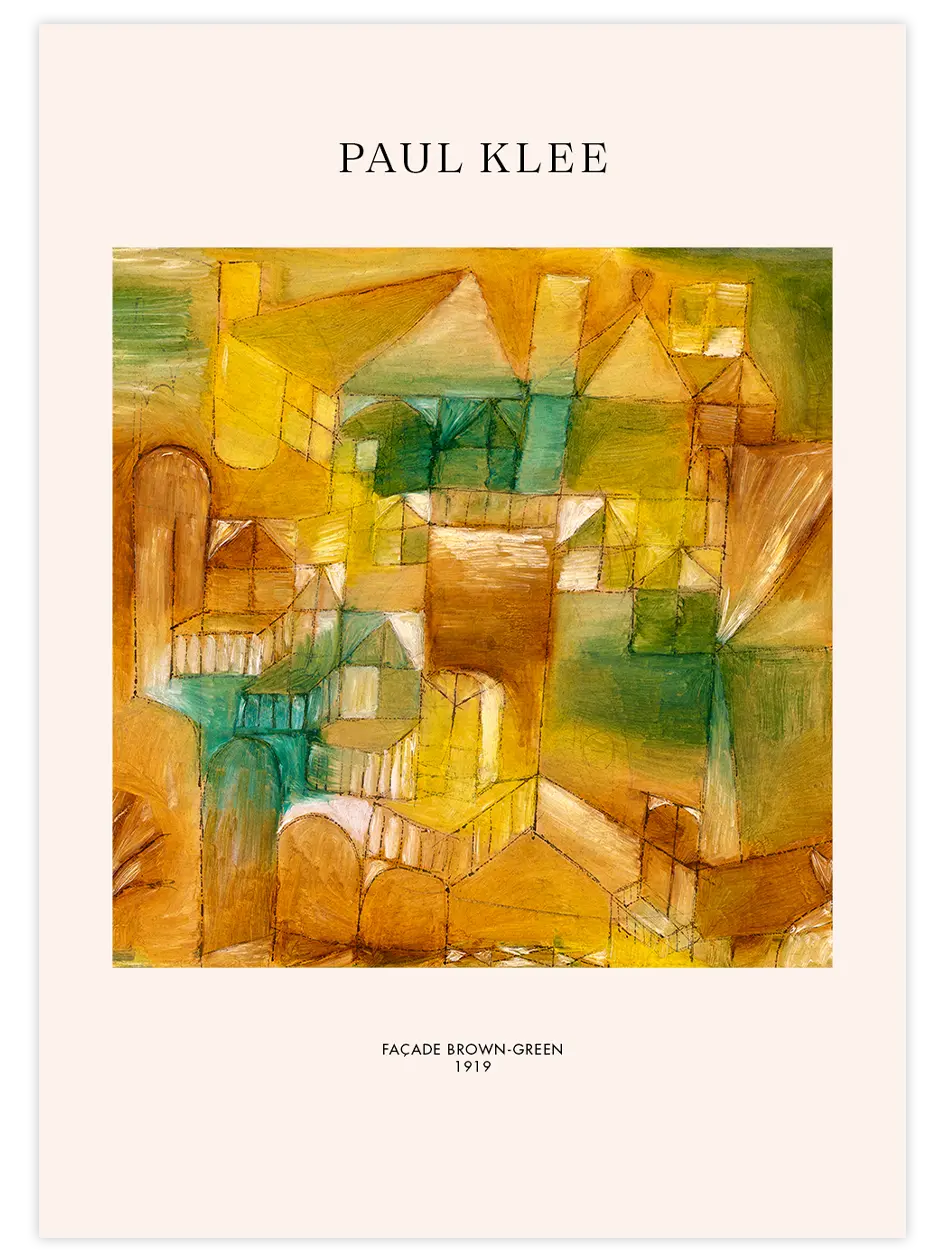 Klee Façade Brown Green - Art Print Ünlü Ressamlar Poster