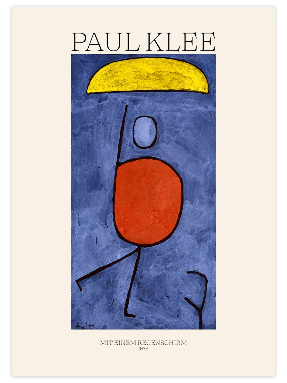 Paul Klee With An Umbrella - Art Print Ünlü Ressamlar Poster