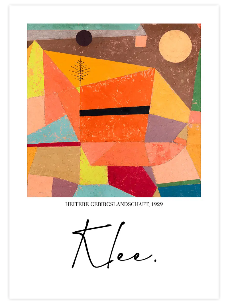 Klee Joyful Mountain Landscape - Art Print Ünlü Ressamlar Poster
