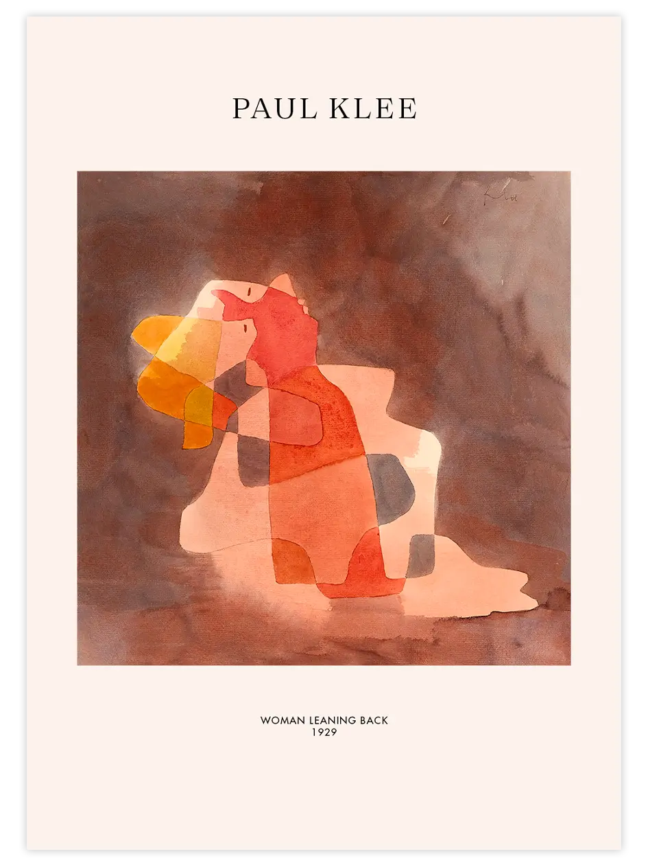 Klee Woman Leaning Back - Art Print Ünlü Ressamlar Poster