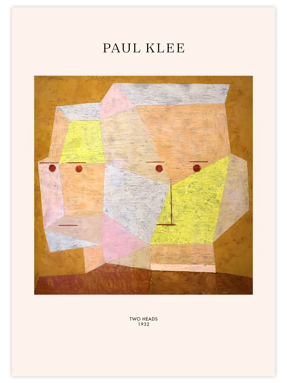 Klee Two Heads - Art Print Ünlü Ressamlar Poster