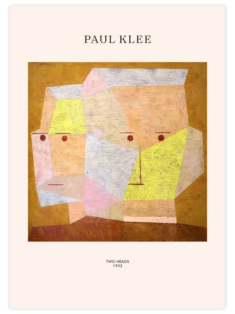 Klee Two Heads - Art Print Ünlü Ressamlar Poster