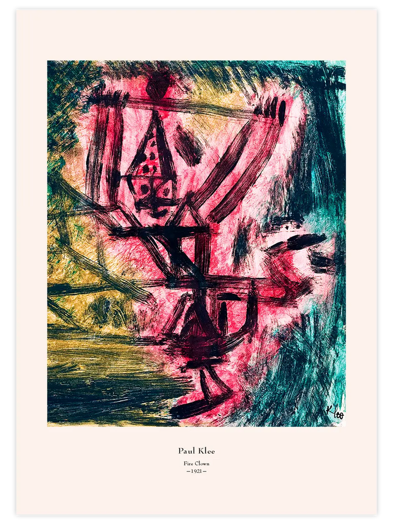 Klee Fire Clown - Art Print Ünlü Ressamlar Poster