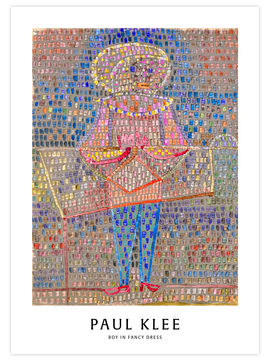 Paul Klee Boy in Fancy Dress - Art Print Ünlü Ressamlar Poster