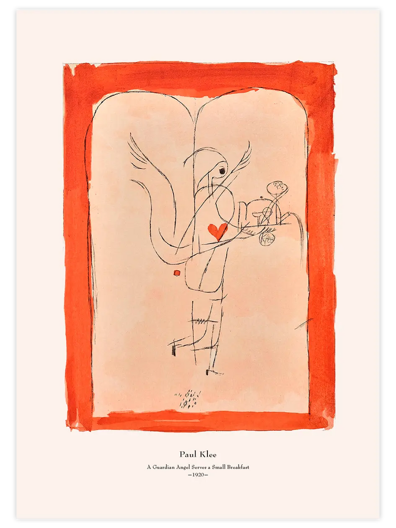 Klee A Guardian Angel Serves a Small Breakfast - Art Print Ünlü Ressamlar Poster