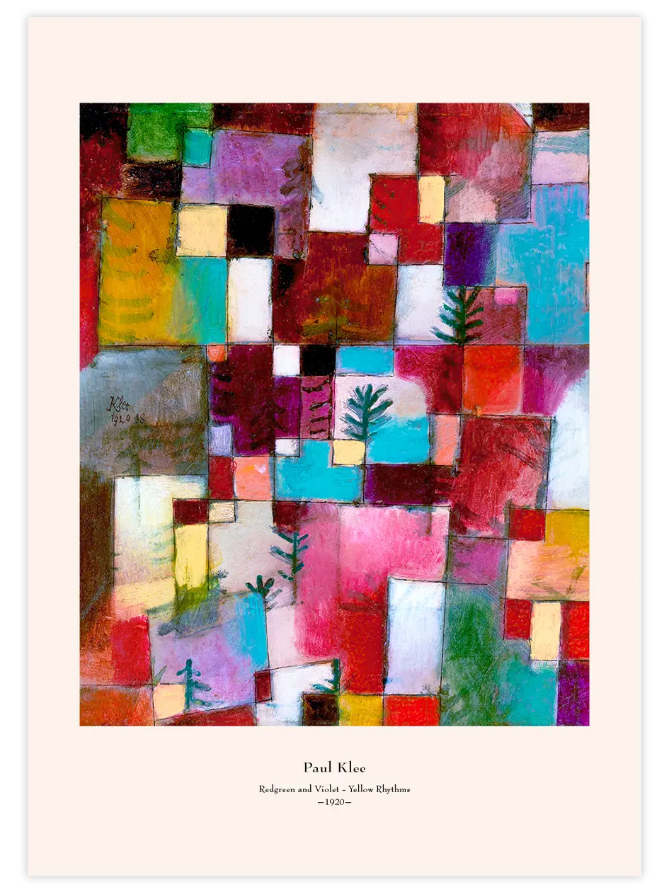 Klee Redgreen and Violet-Yellow Rhythms - Art Print Ünlü Ressamlar Poster