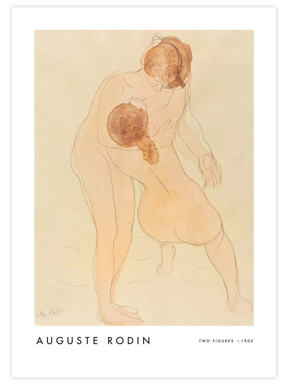 Rodin Two Figures - Art Print Ünlü Ressamlar Poster