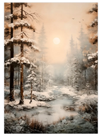 Kış Gün Batımı - Art Print