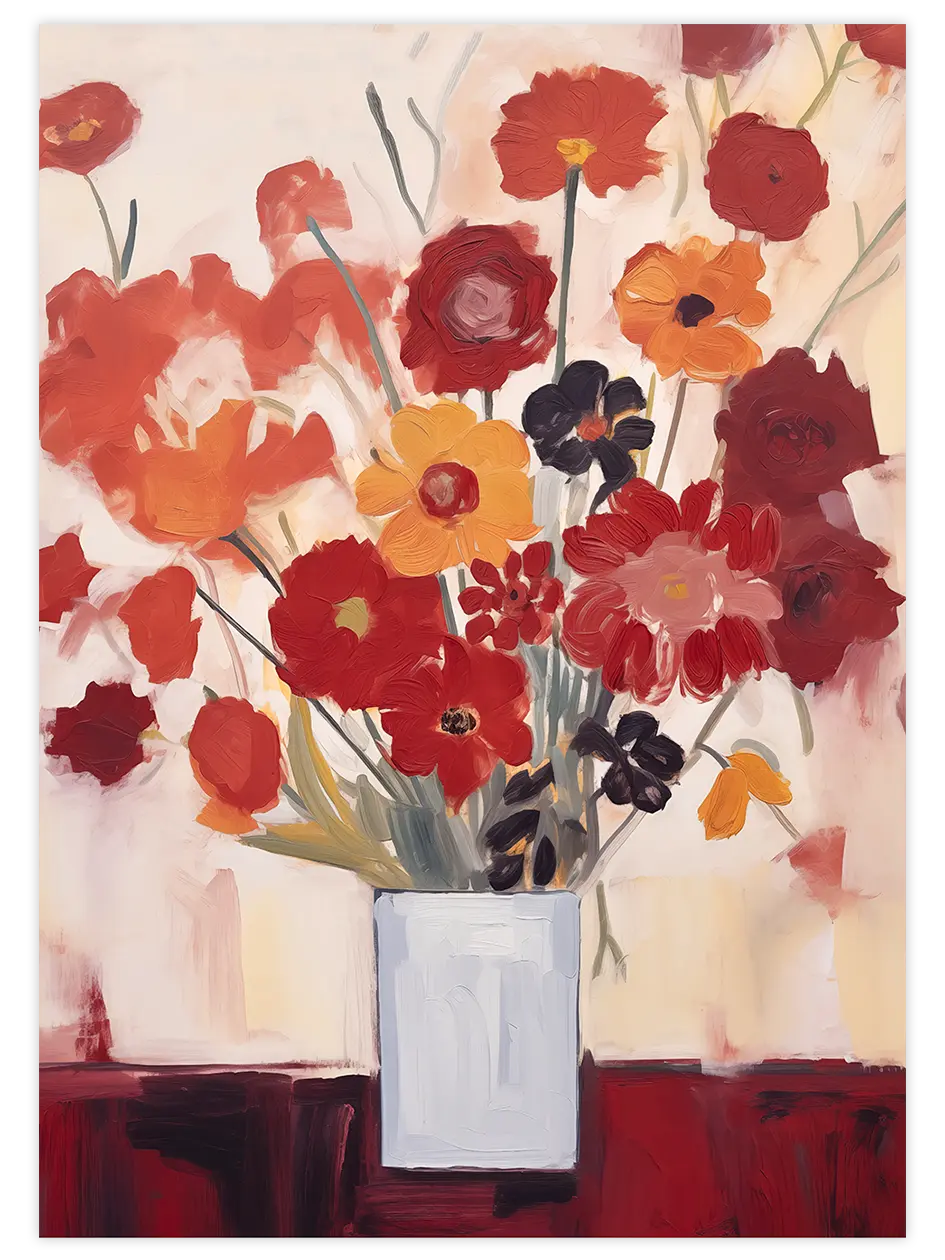 Red Flowers - Art Print Sanatsal Poster