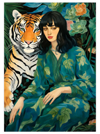 Wild Woman Green - Art Print
