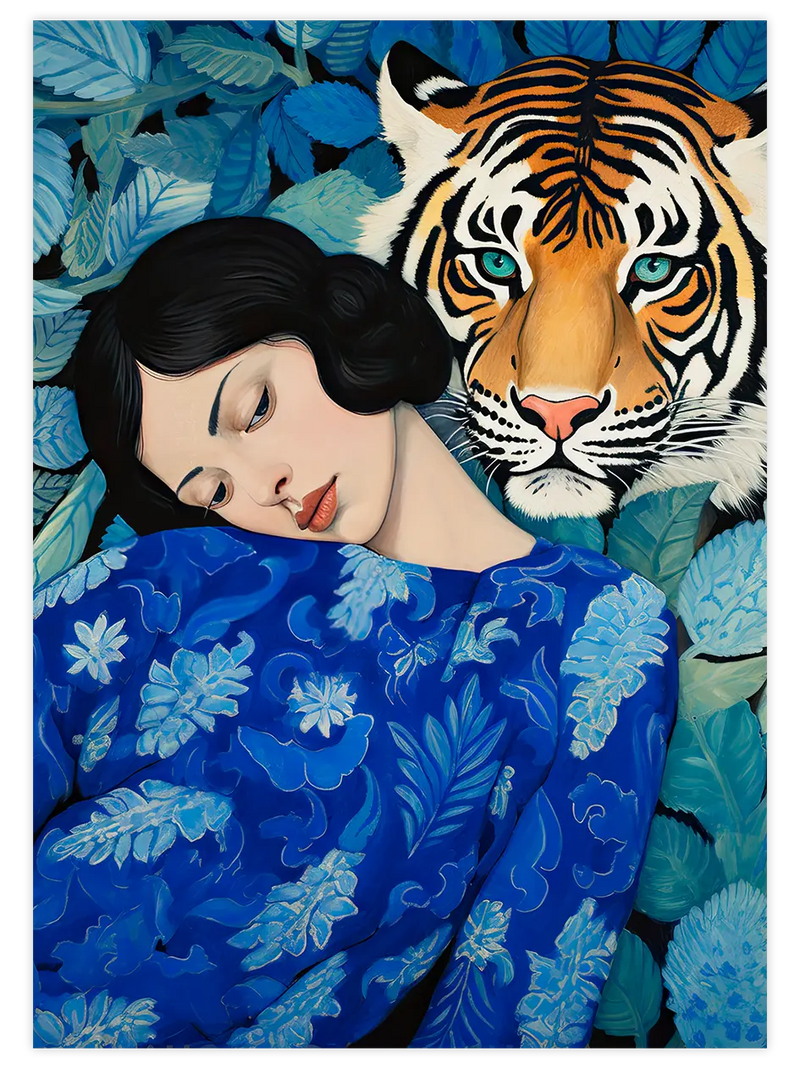 Wild Woman Blue - Art Print Sanatsal Poster