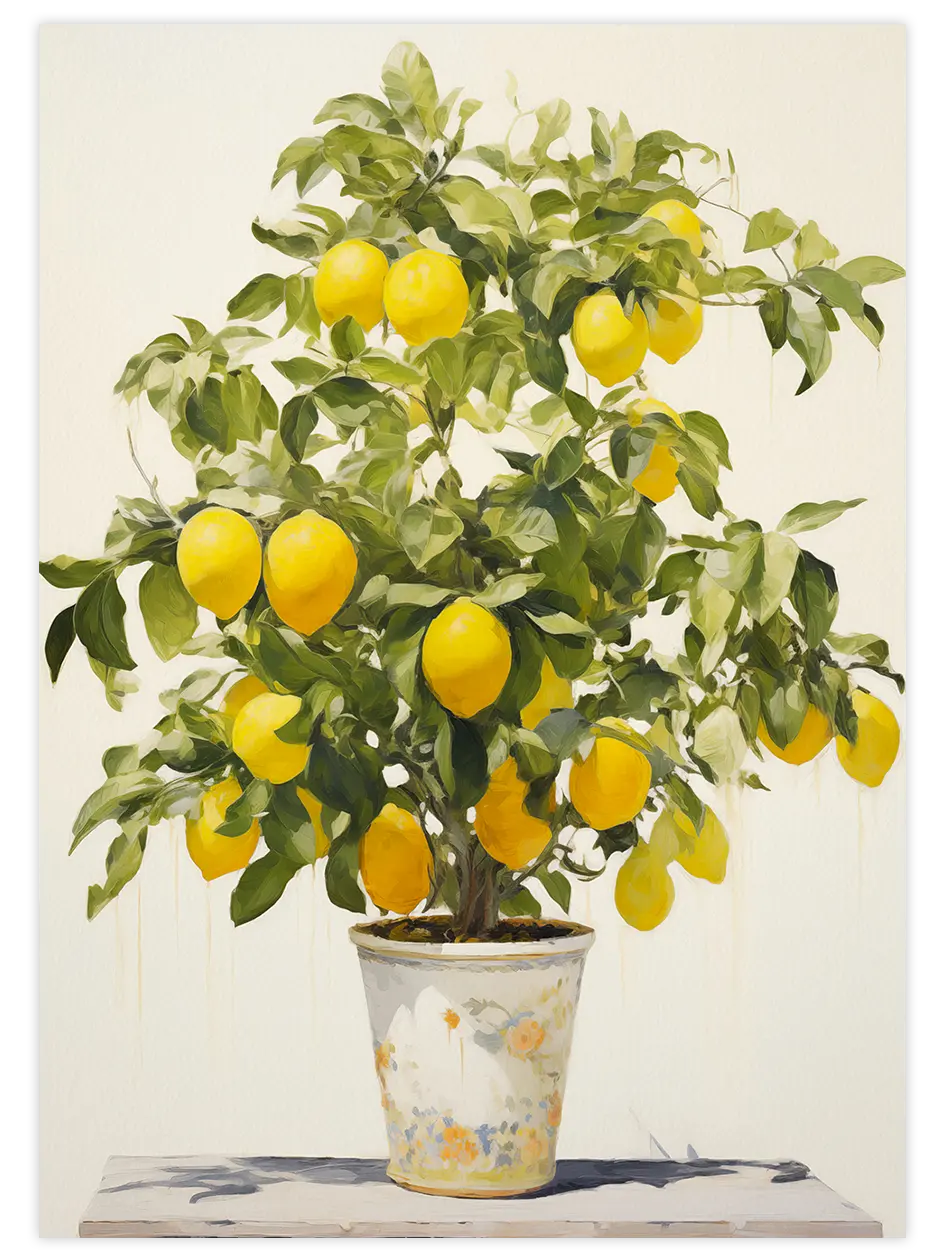 Saksıda Limon Ağacı - Art Print Sanatsal Poster