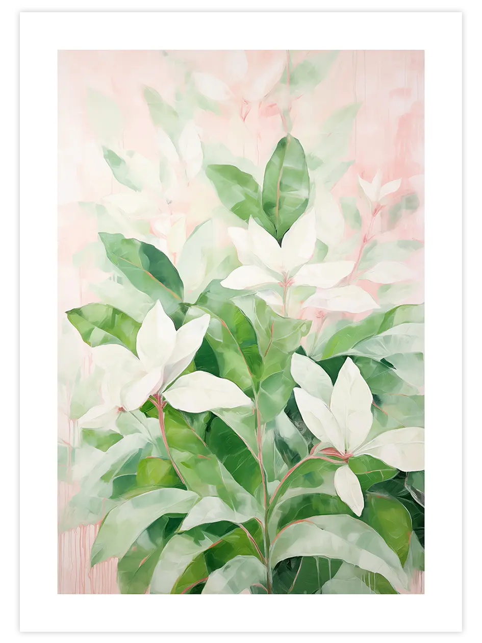 Pastel Leaves - Art Print Sanatsal Poster