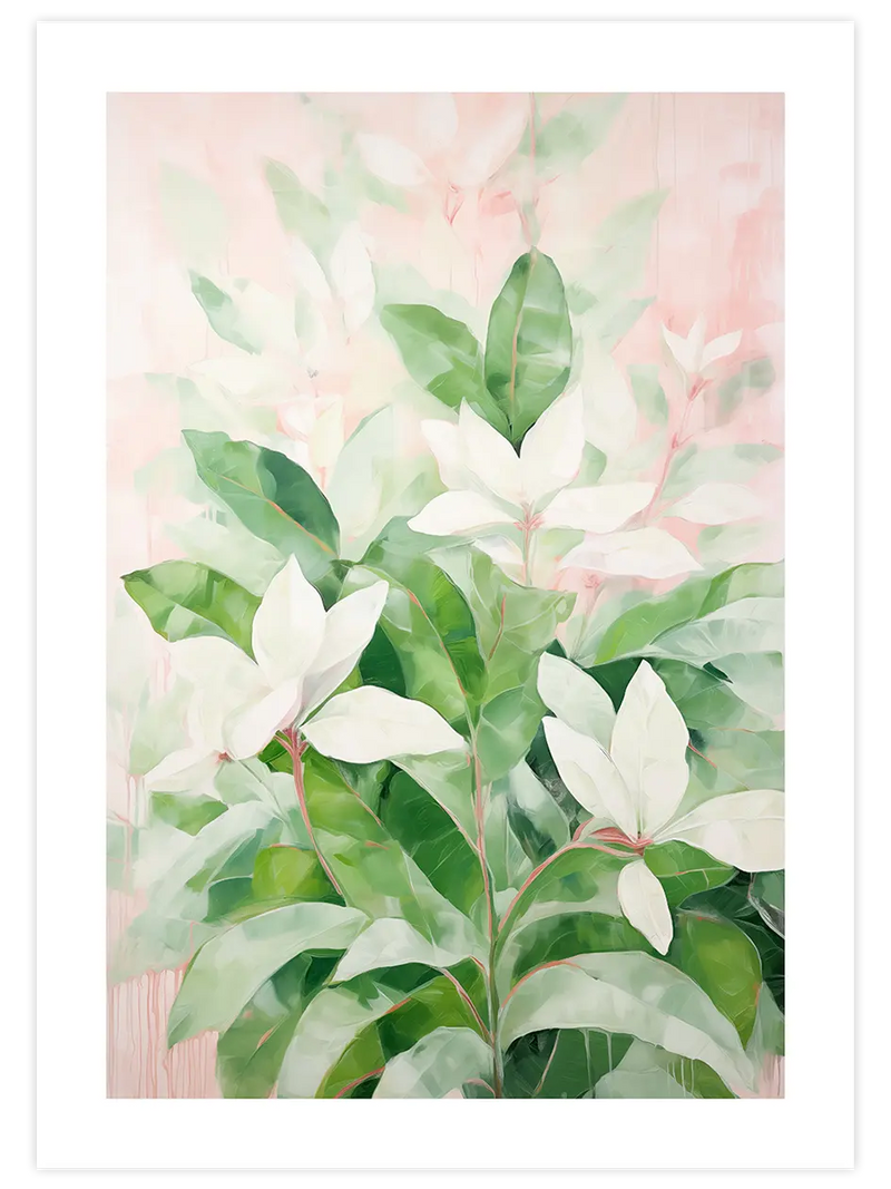 Pastel Leaves - Art Print Sanatsal Poster