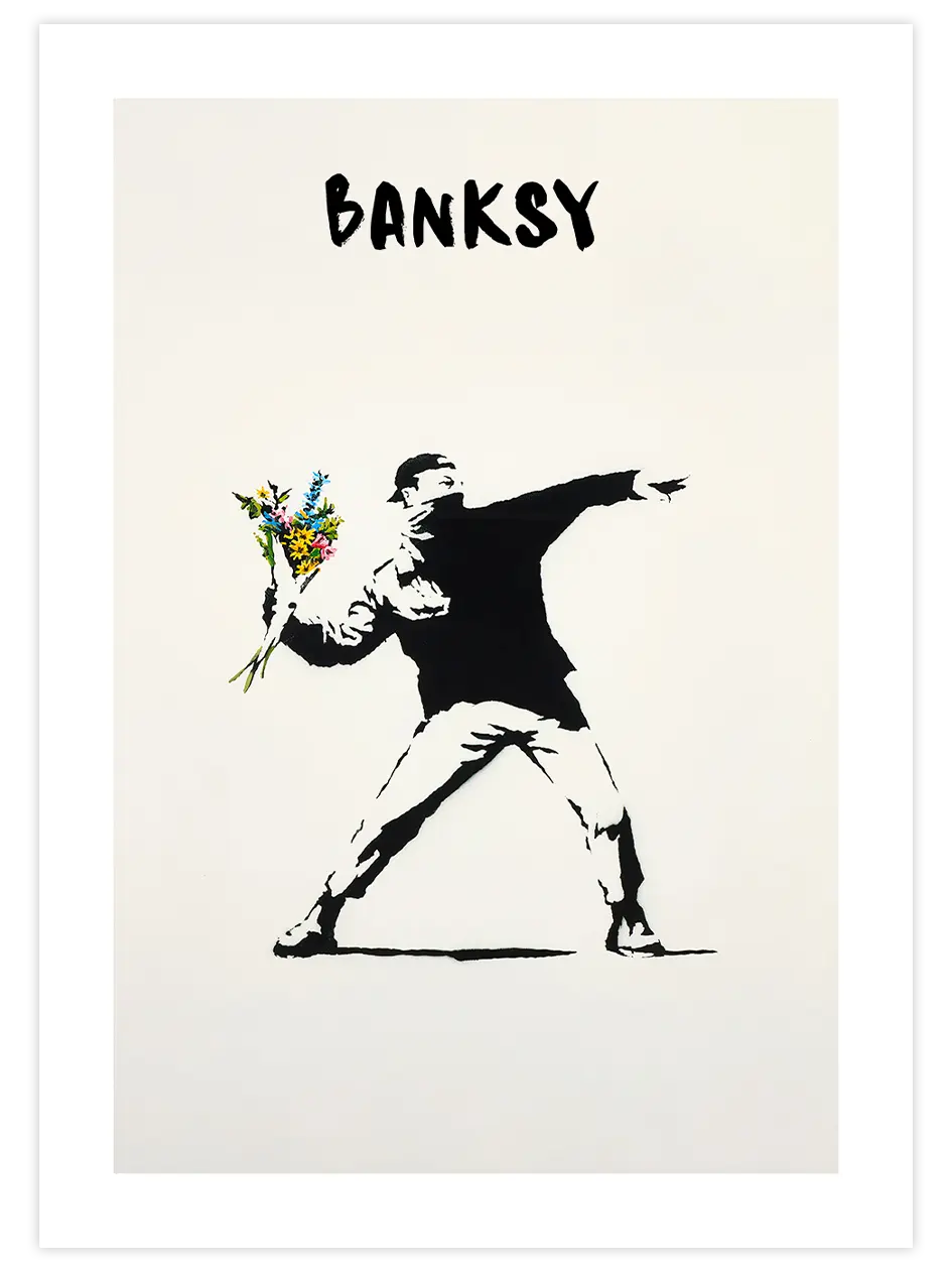 Banksy Flower Thrower - Art Print Sanatsal Poster
