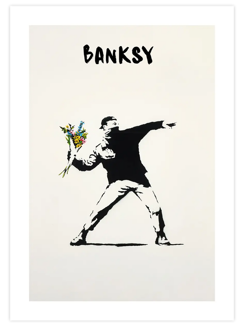 Banksy Flower Thrower - Art Print Sanatsal Poster