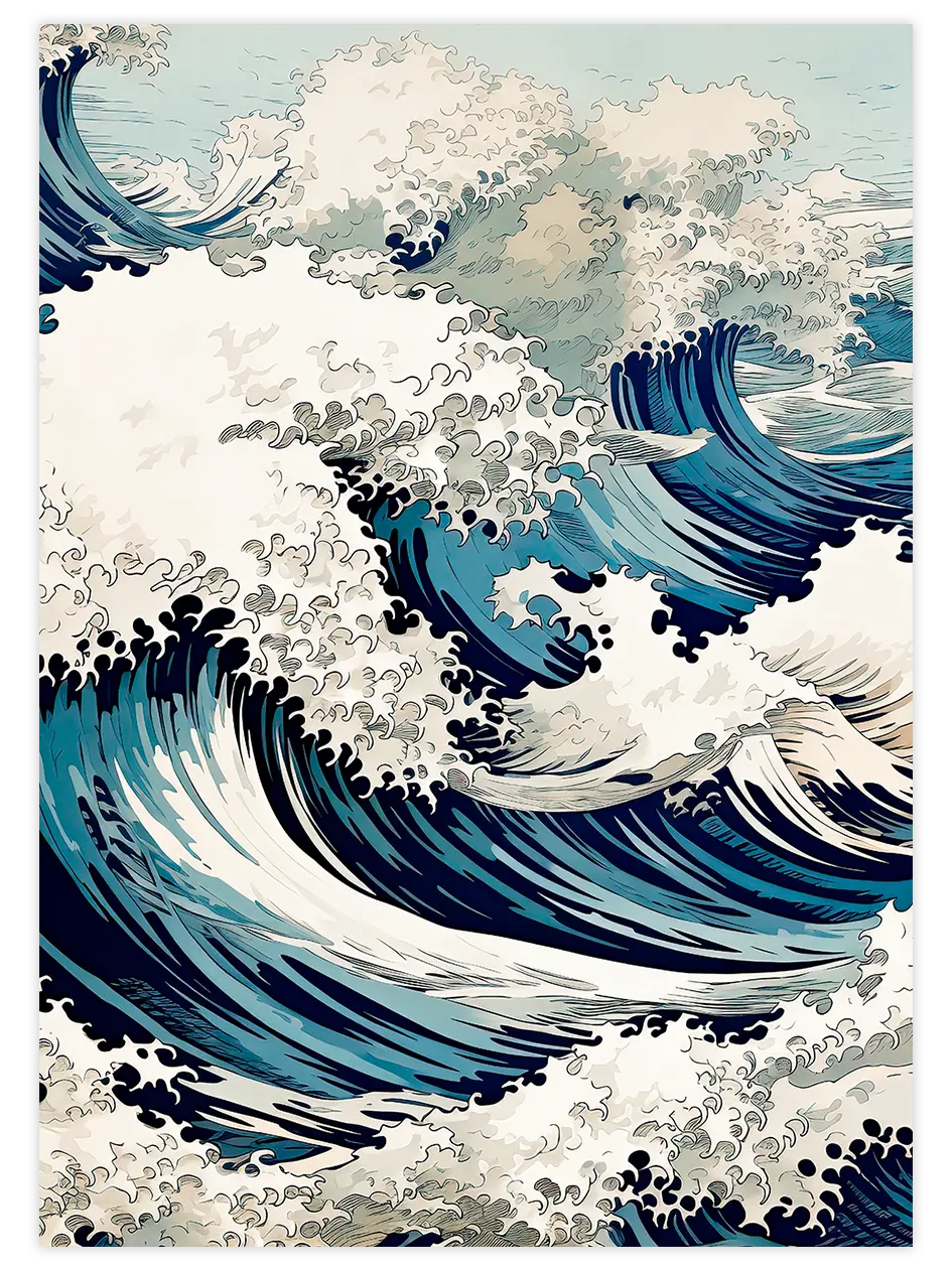 Waves of Okinawa - Art Print Sanatsal Poster