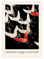 Furisode With A Myriad Of Flying Cranes - Art Print