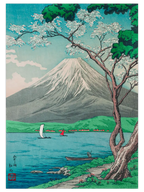 Takahashi Shotei Mount Fuji from Lake Yamanaka - Art Print