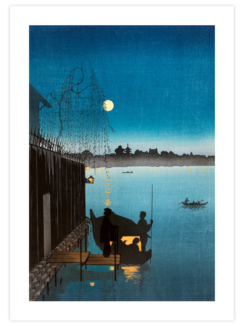 Kobayashi Evening Cool On Sumida - Art Print Ünlü Ressamlar Poster
