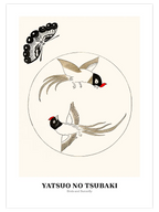 Yatsuo No Tsubaki Birds And Butterfly - Art Print