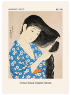 Hashiguchi Woman In Blue - Art Print
