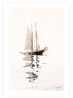 Winslow Homer Two–masted Schooner with Dory - Art Print