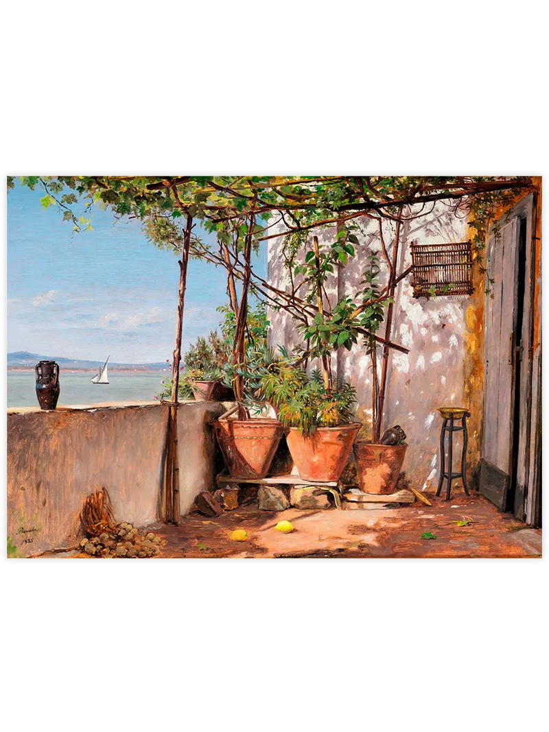 Martinus Rorbye Loggia on Procida - Art Print Ünlü Ressamlar Poster