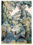 Paul Nash Trees in Bird Garden - Art Print