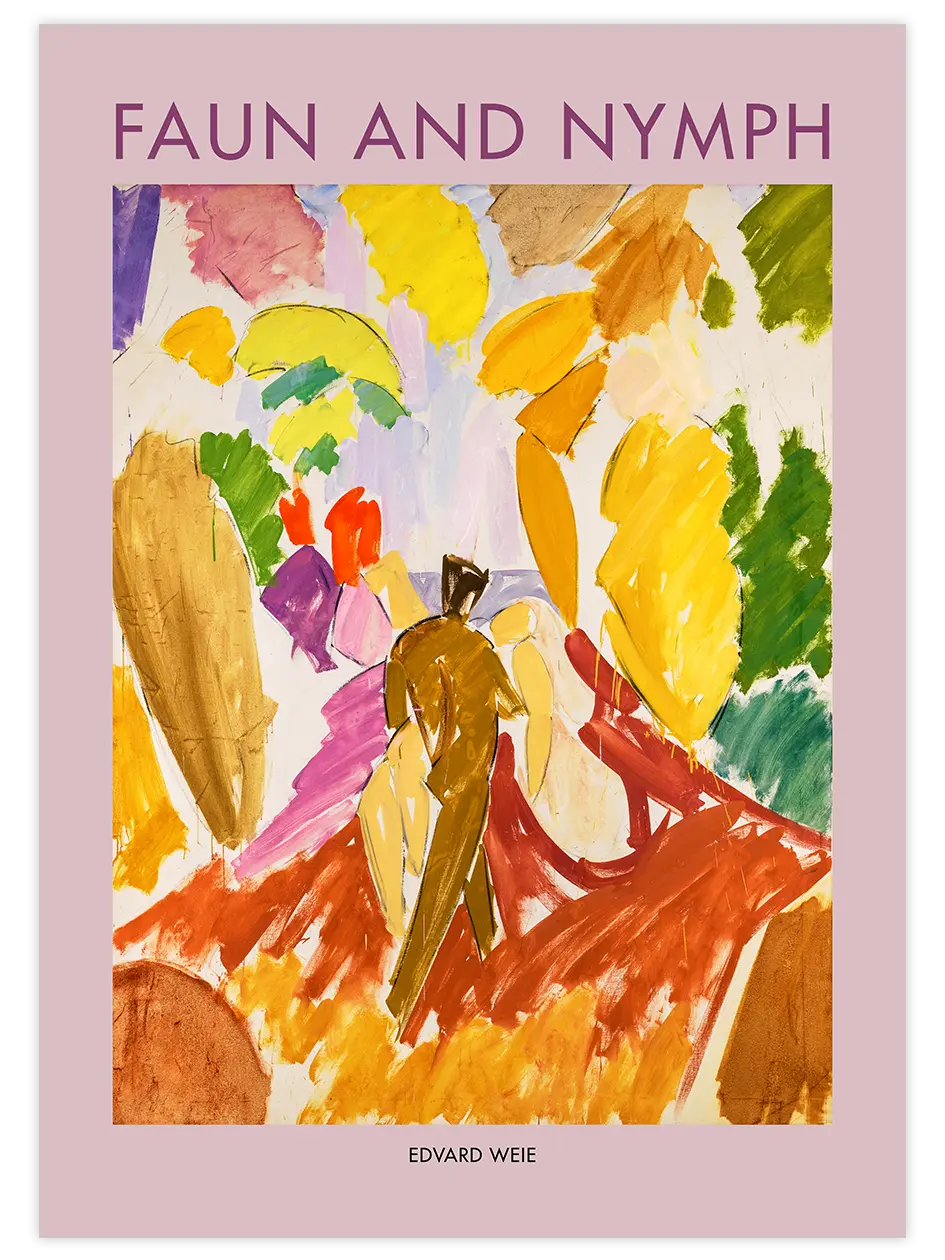 Edvard Weie Faun and Nymph - Art Print Ürün ana görseli
