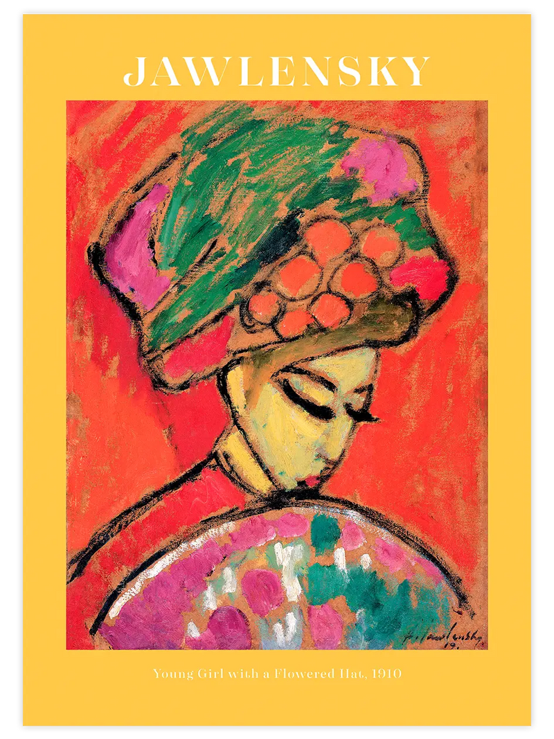 Jawlensky Young Girl with a Flowered Hat - Art Print Ünlü Ressamlar Poster