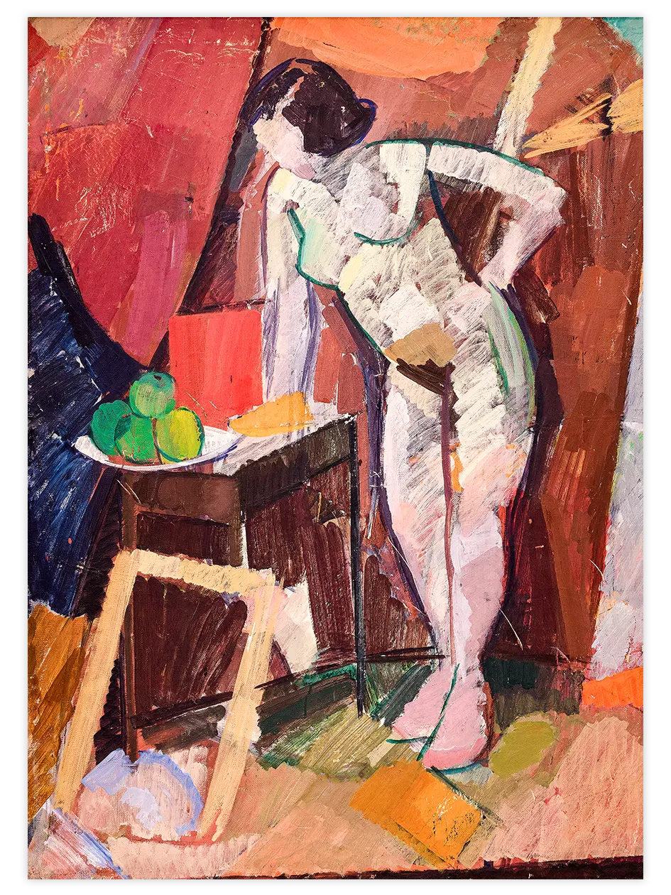 Edvard Weie Standing Female Nude - Art Print Ünlü Ressamlar Poster