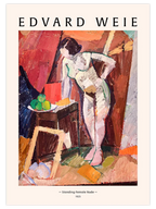 Edvard Weie Standing Female Nude - Art Print