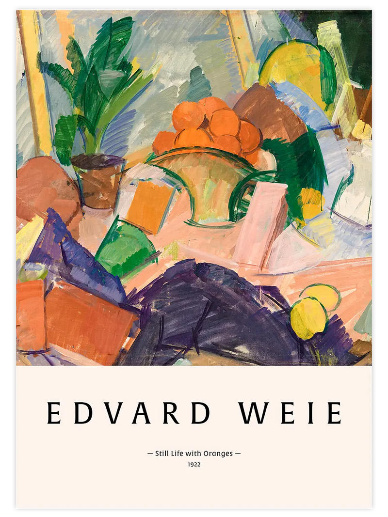 Edvard Weie Still Life with Oranges - Art Print Ünlü Ressamlar Poster