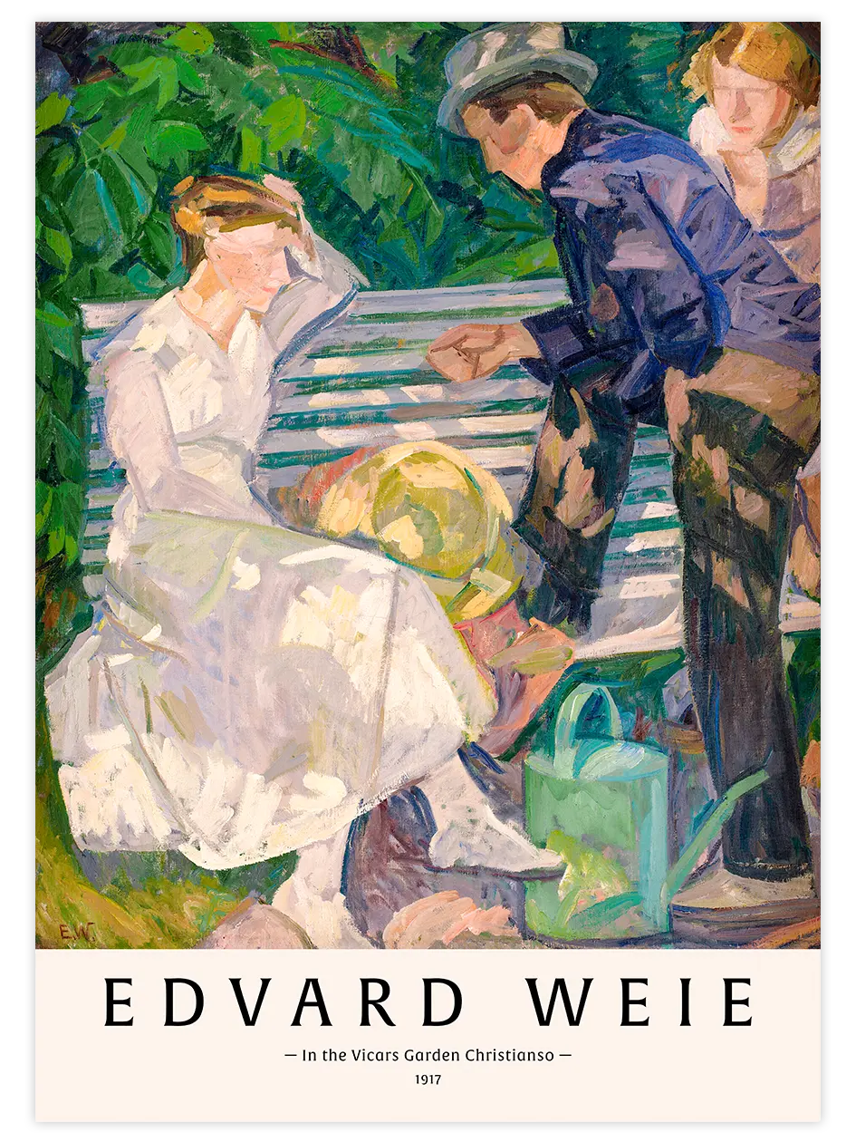 Edvard Weie In the Vicars Garden, Christianso - Art Print Ünlü Ressamlar Poster